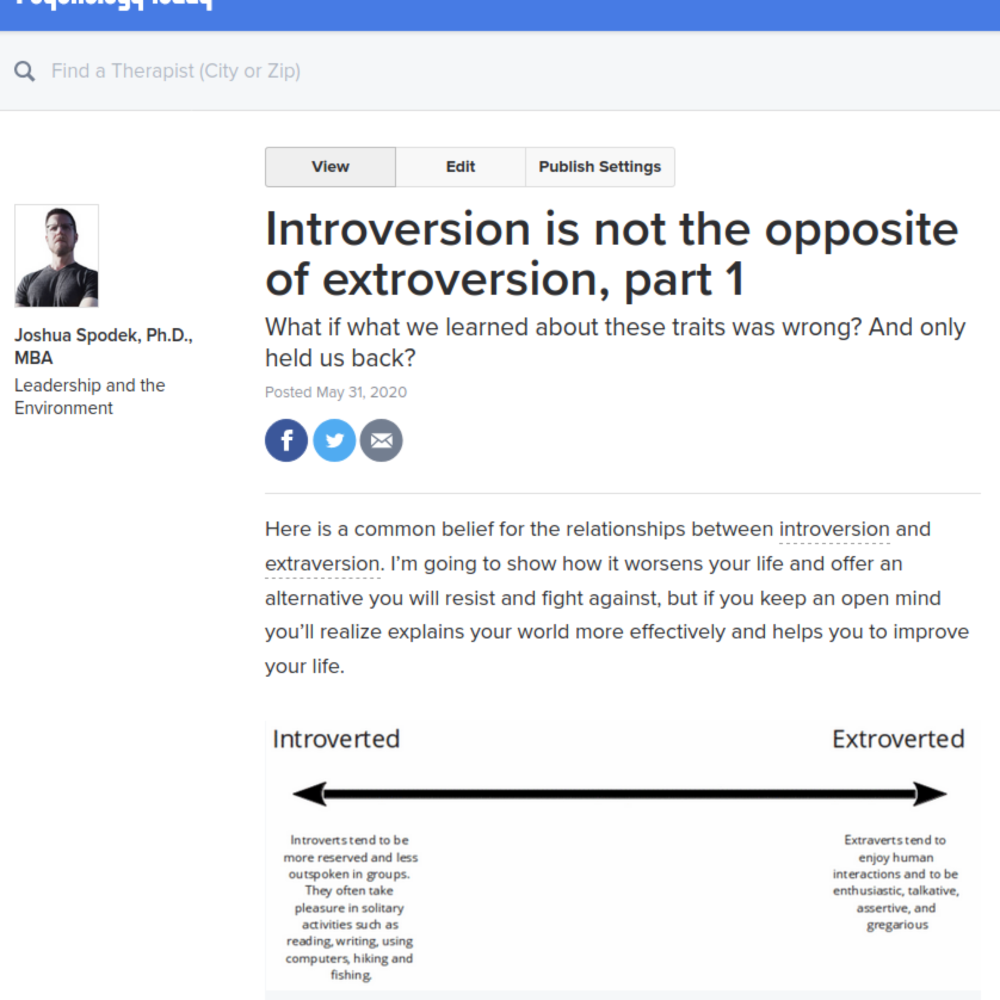 Psychology Today: Introversion Is Not the Opposite of Extroversion