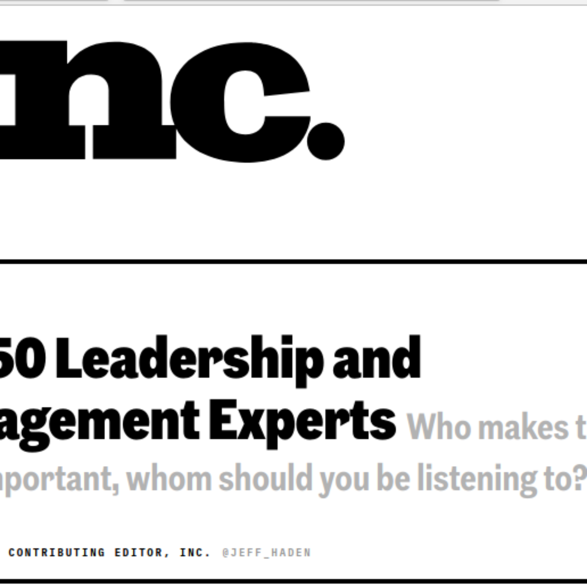 In a world calling for leadership, where are the leadership authors and gurus?