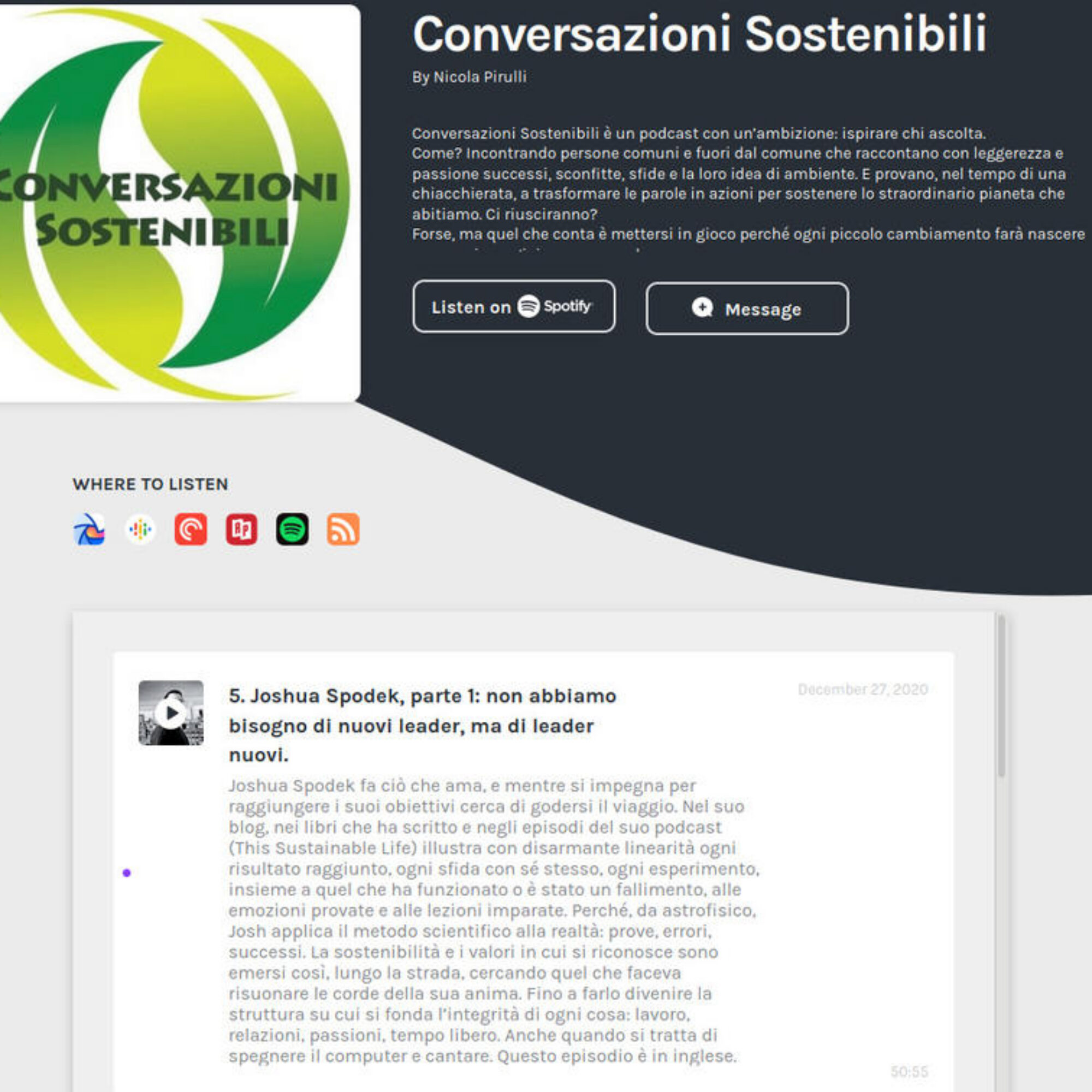 Conversazioni Sostenibili (the Italian This Sustainable Life) hosts me