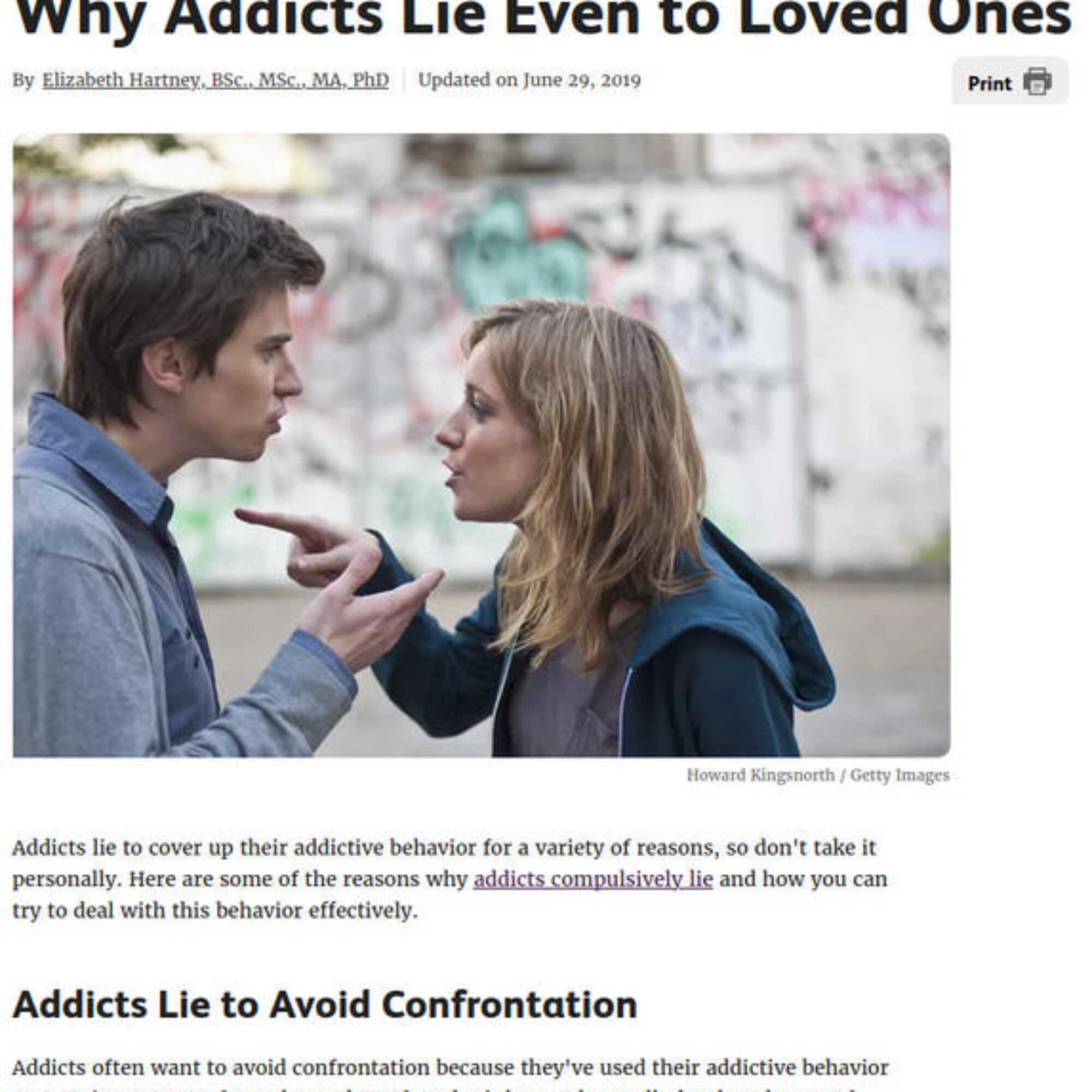 “Addicts lie” and they sound like people justifying polluting