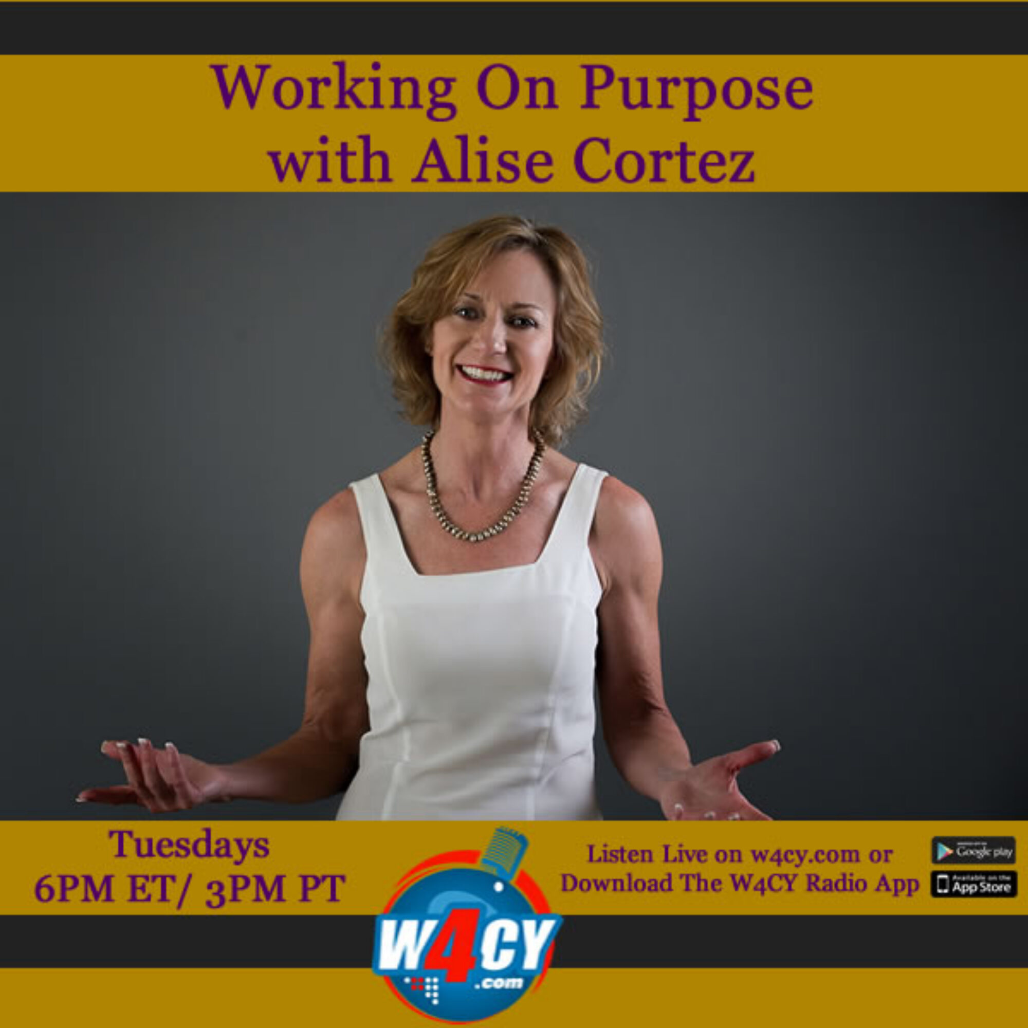 Working on Purpose radio with Dr. Alise Cortez hosted me