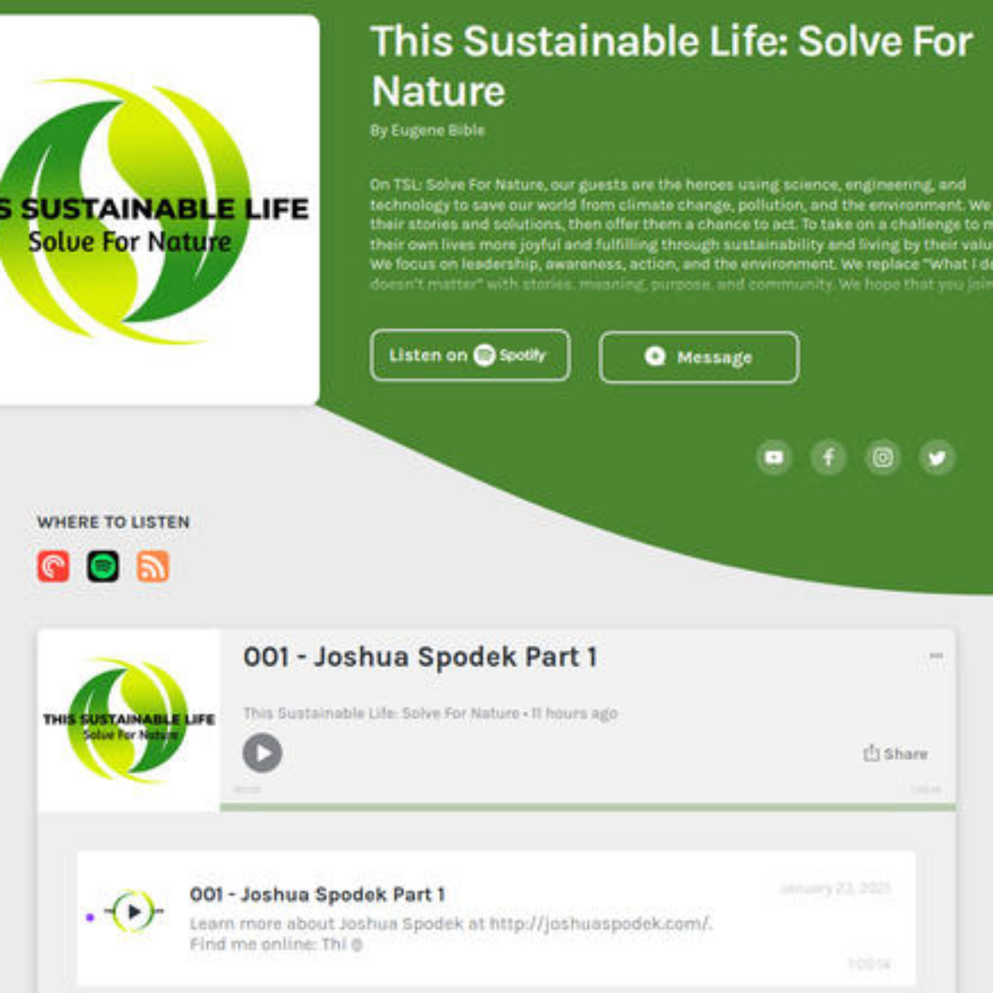 Hear my second conversation on This Sustainable Life: Solve for Nature