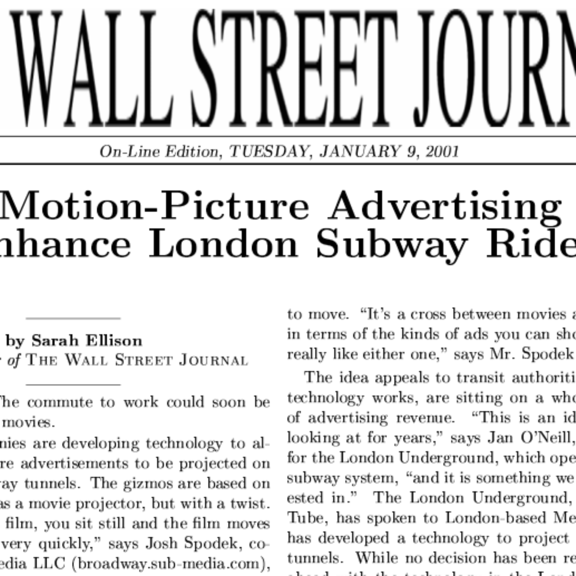 20 years ago, my first media coverage: The Wall Street Journal