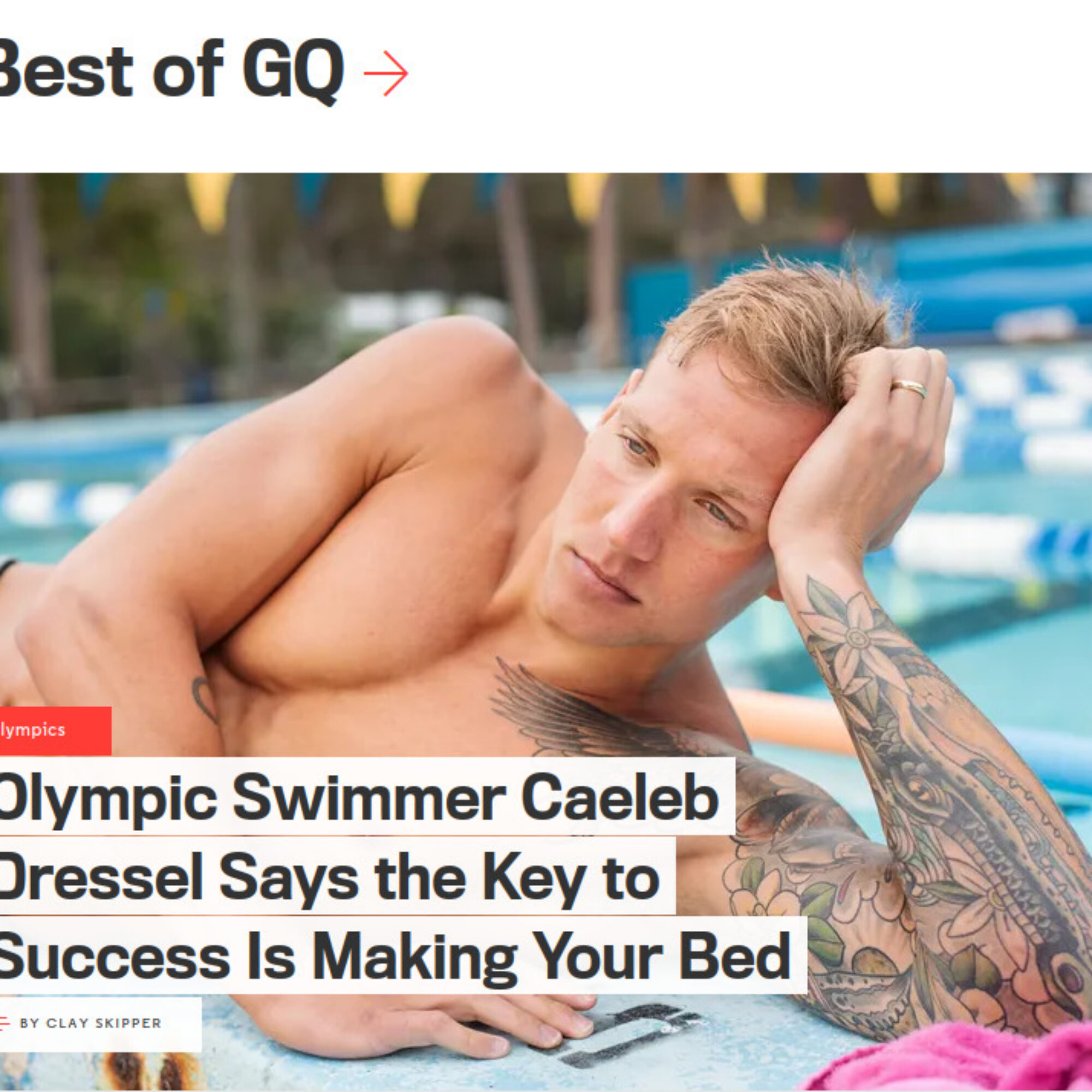 “Olympic Swimmer Caeleb Dressel Says the Key to Success Is Making Your Bed”