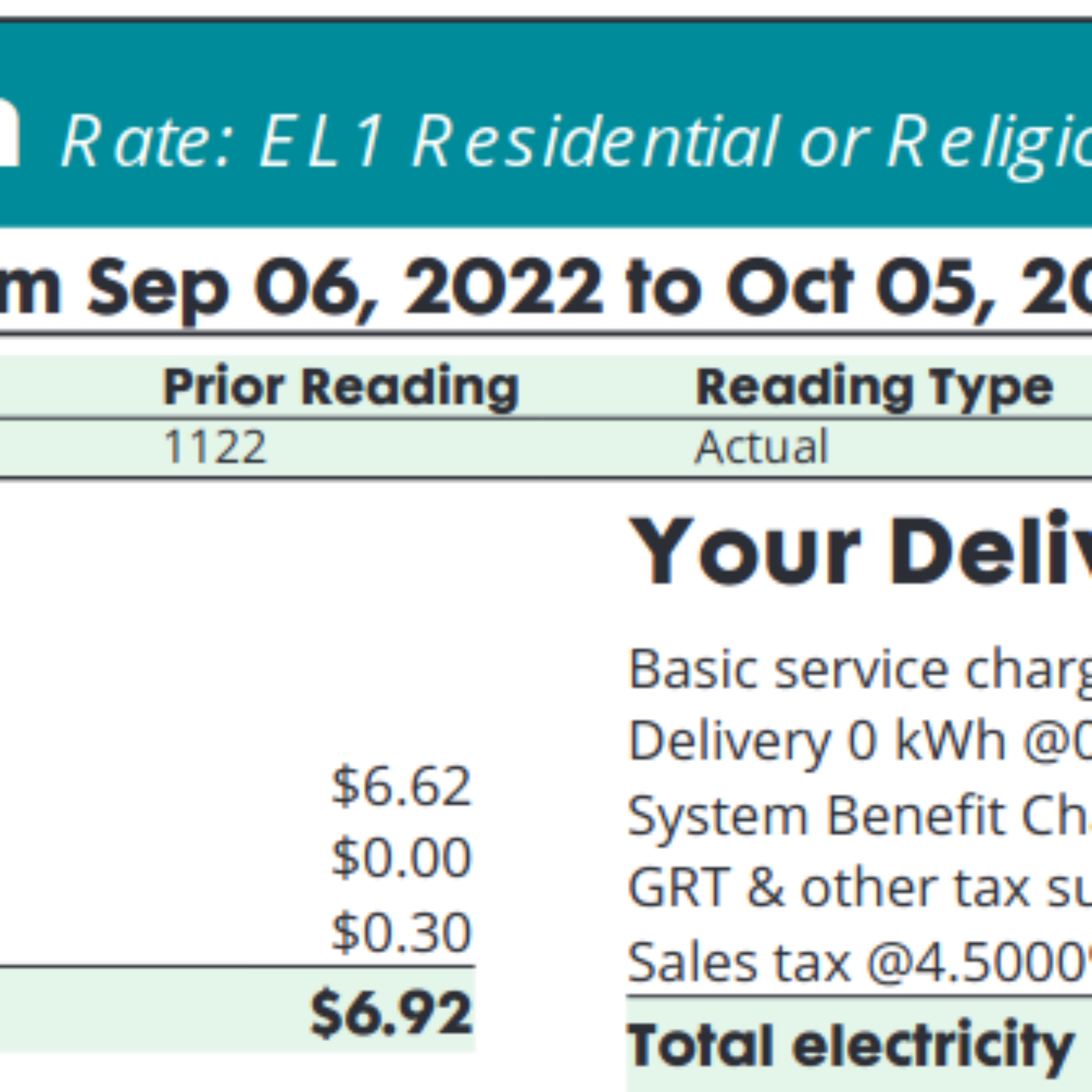 Another month with zero kilowatt hours to my apartment