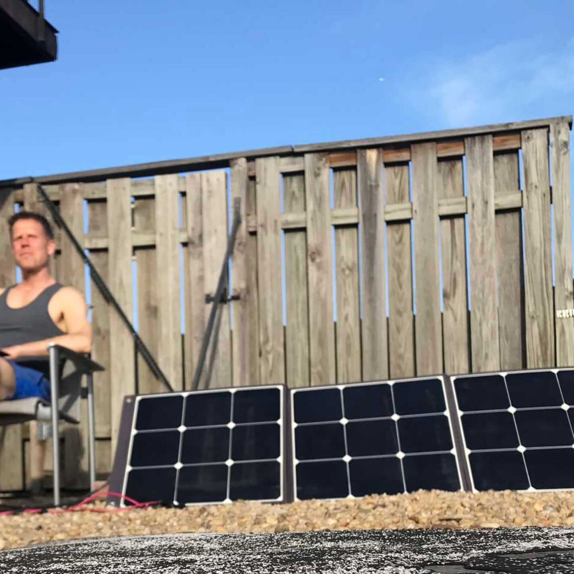 I can charge on my roof in February in shorts and a tank top. Stop polluting!
