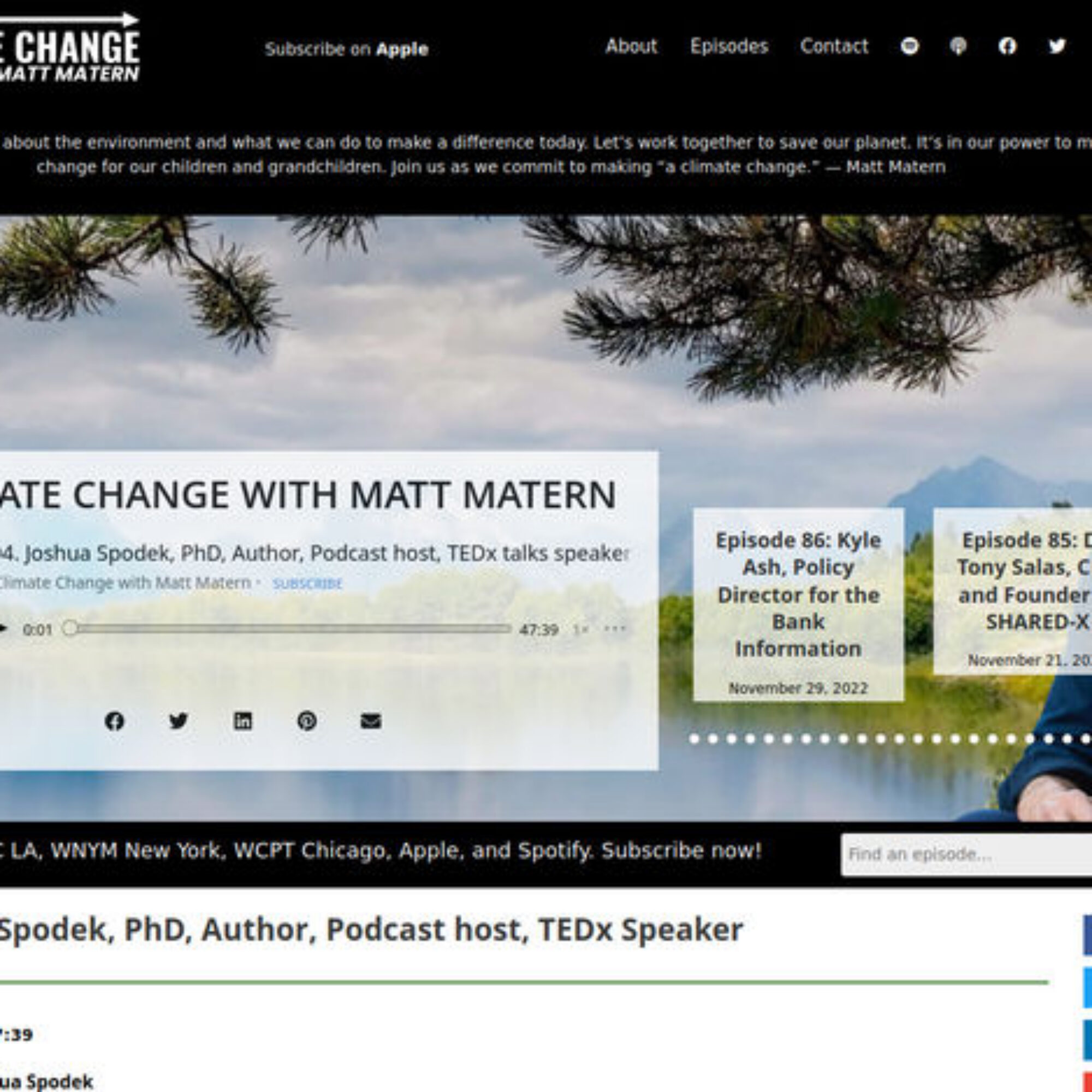 Radio: Hear Me On A Climate Change with Matt Matern