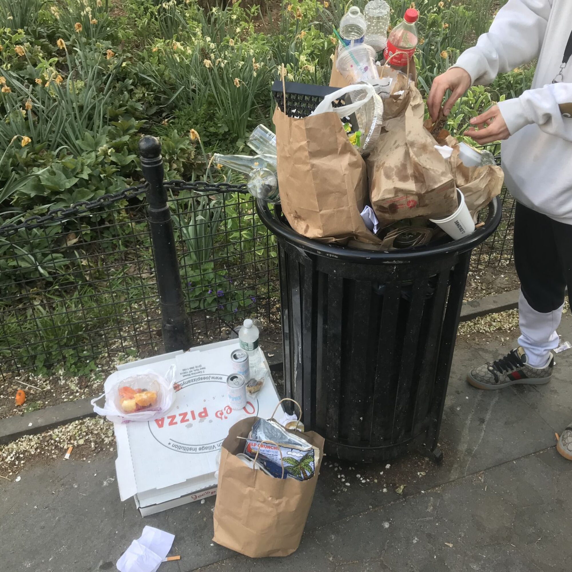 First outdoor holiday of the year, filling Washington Square Park, my back yard, with garbage