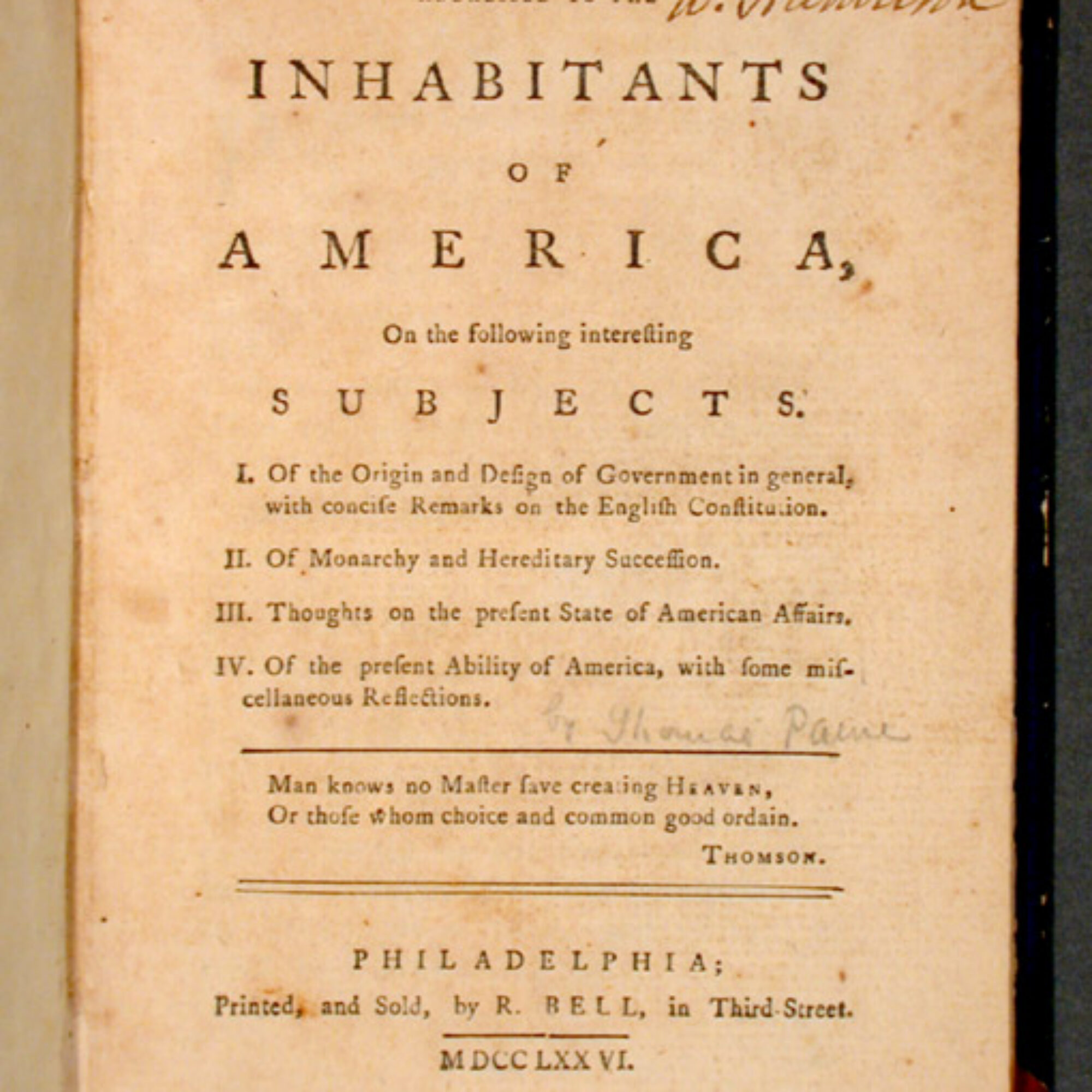 This Week’s Selected Media: Common Sense, by Thomas Paine; Atlas Hugged, by David Sloane Wilson; and the latest What Is Politics? video