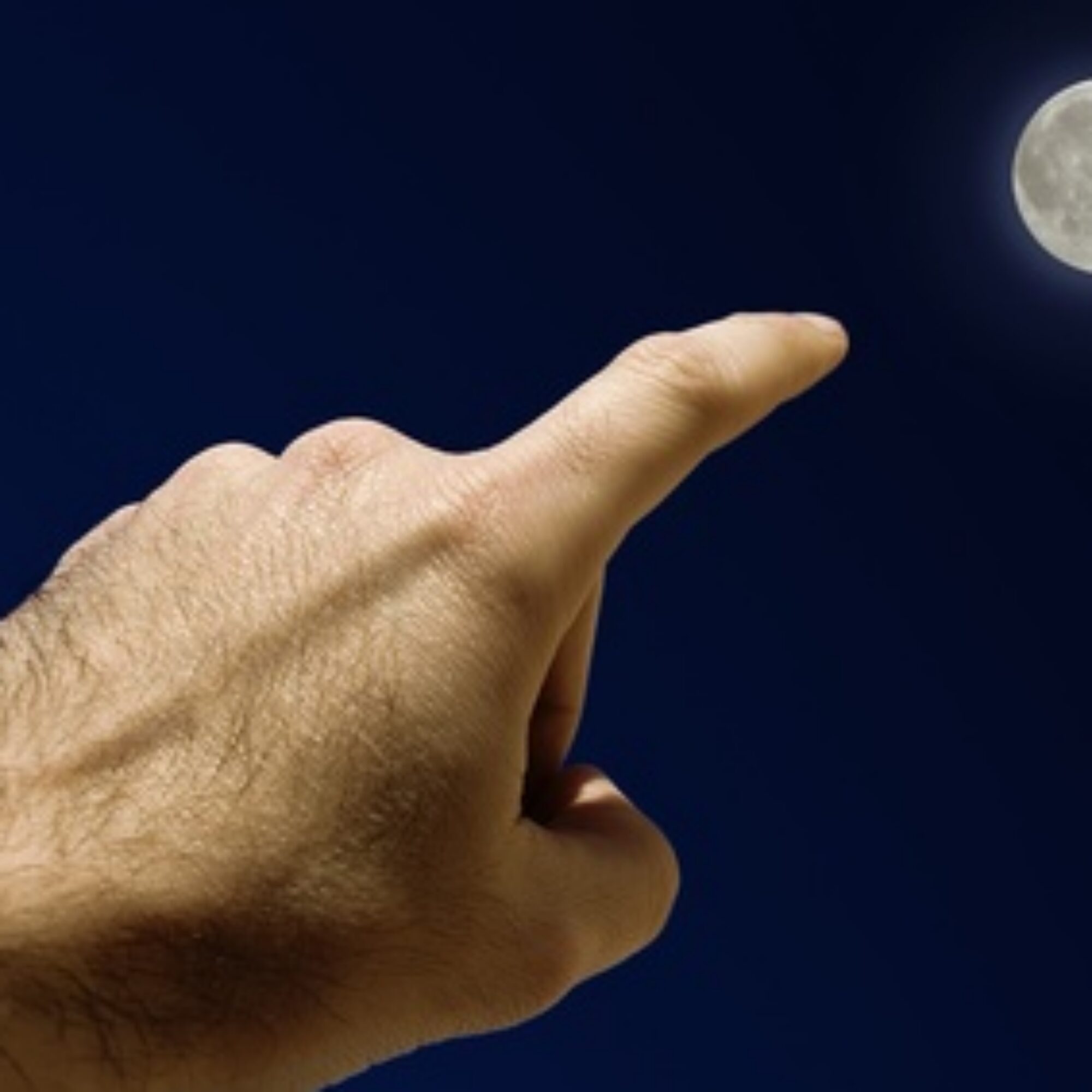 I’m pointing to a brighter future. They keep looking at my hand.