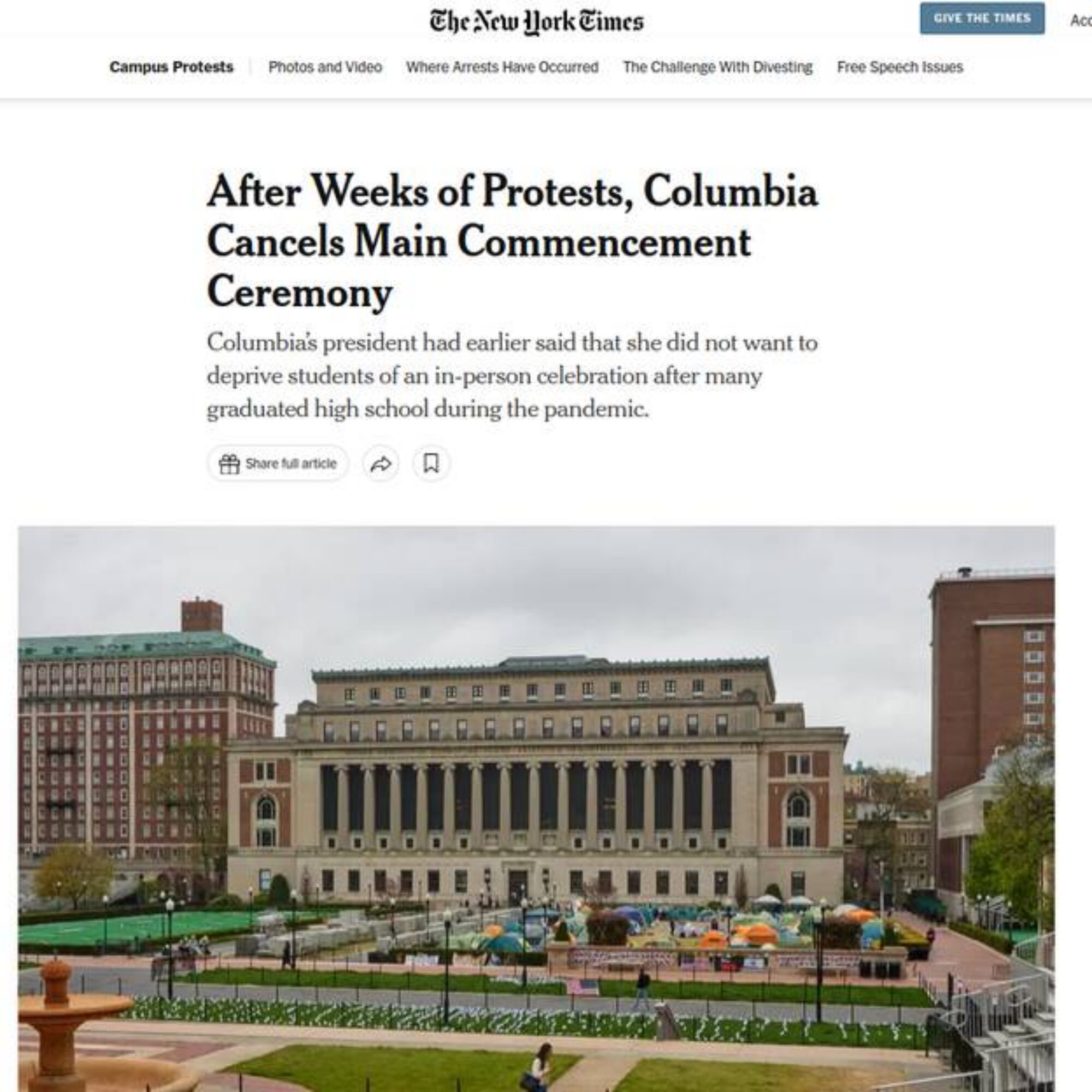 Columbia canceling its commencement reminds me of when I protested Apartheid at commencement