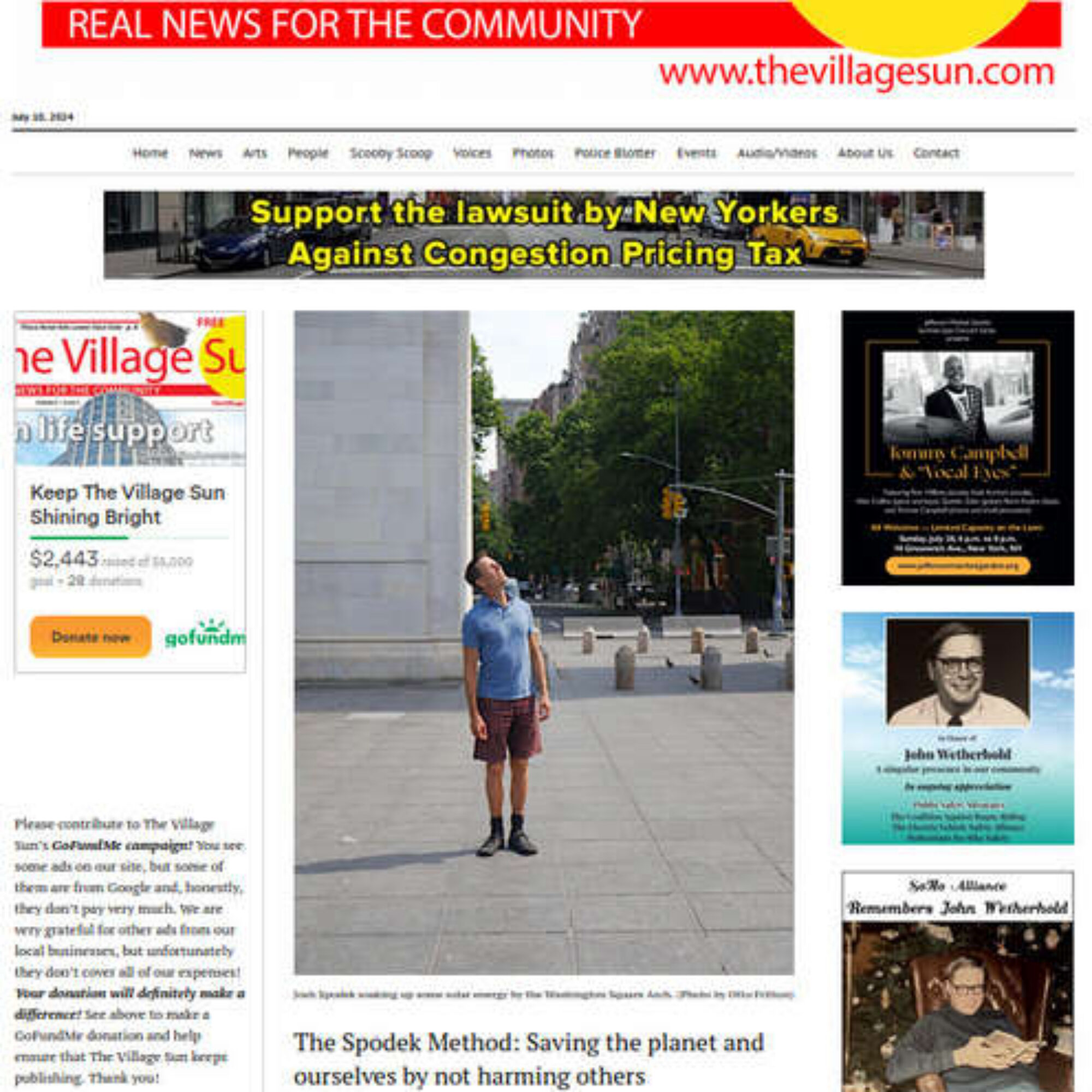 The Village Sun profiled me and the Spodek Method