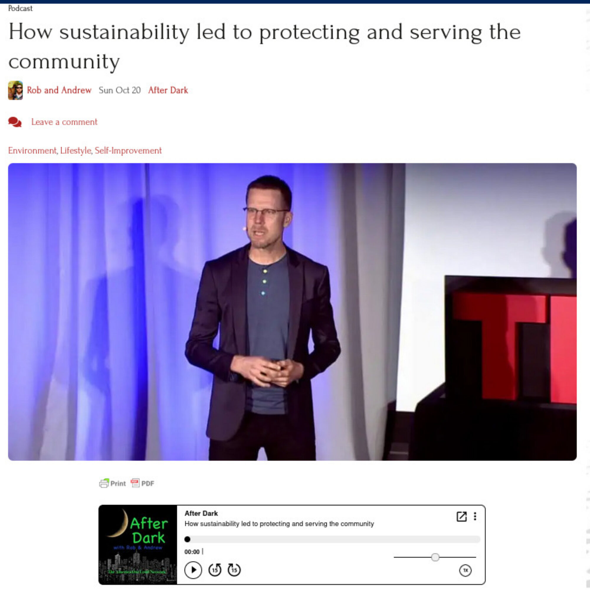 Hear me on America Out Loud: “How sustainability led to protecting and serving the community” and “From sustainability to law enforcement”