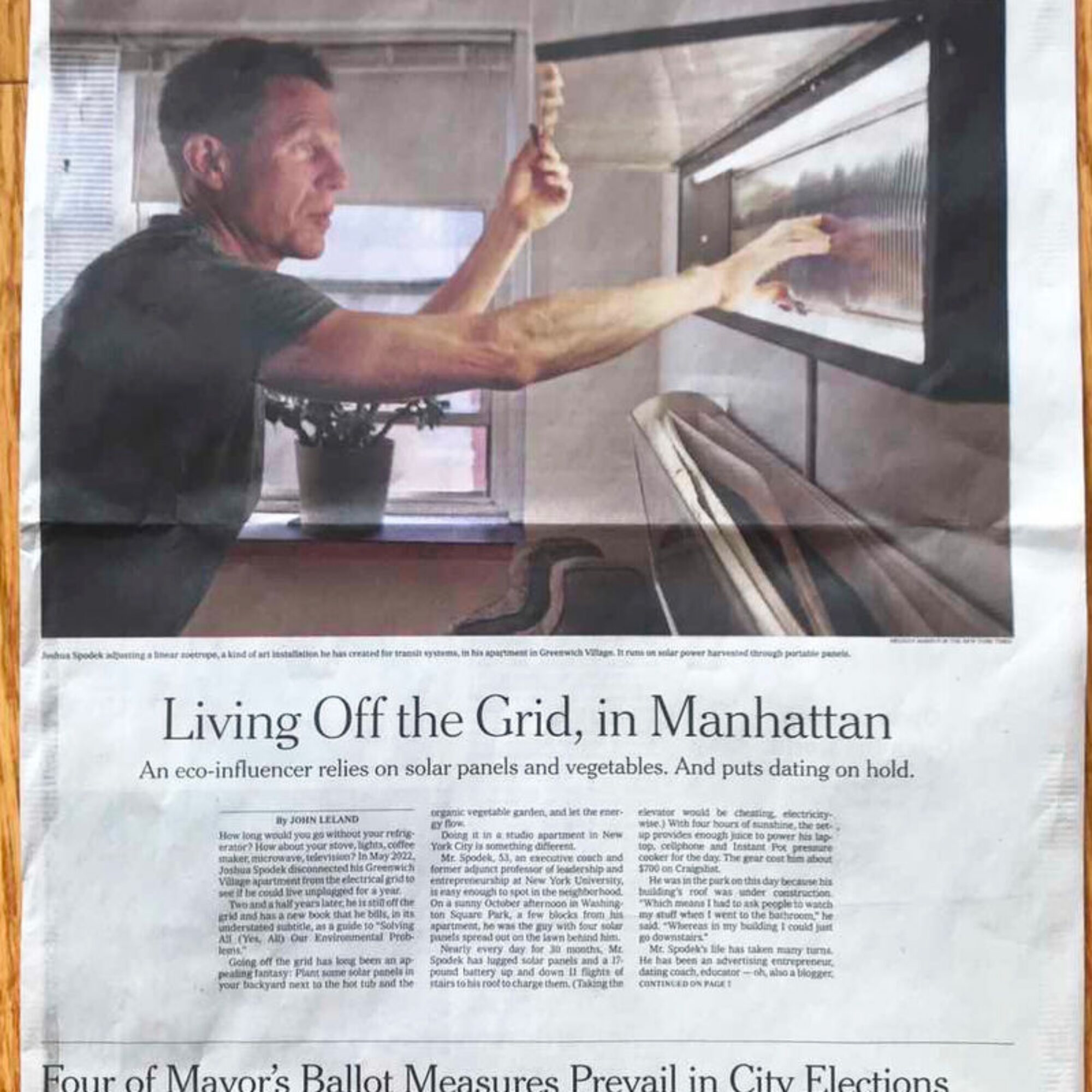 The Times featured my story on the front page of its Metro section