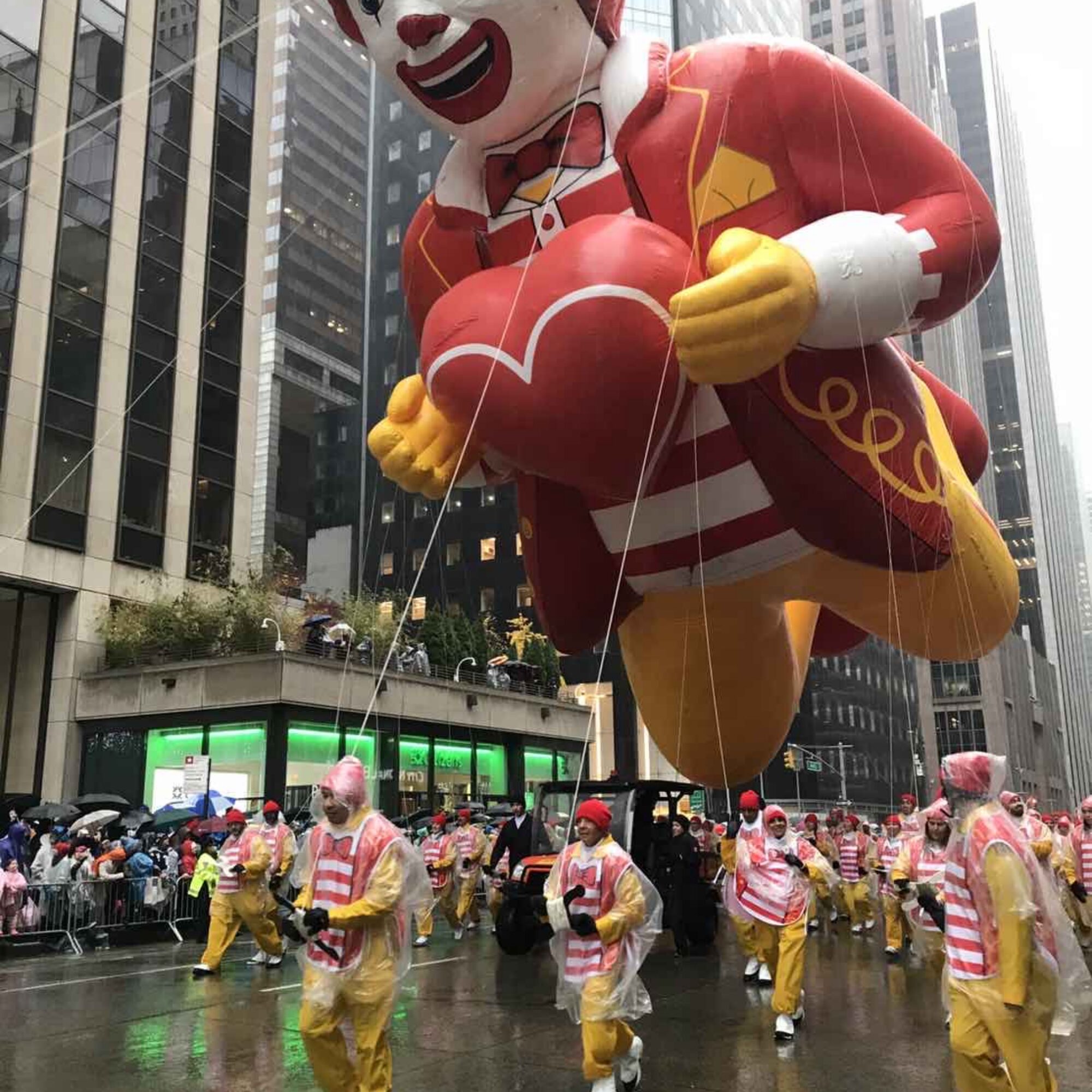 The Thanksgiving Day Parade from inside the barricades
