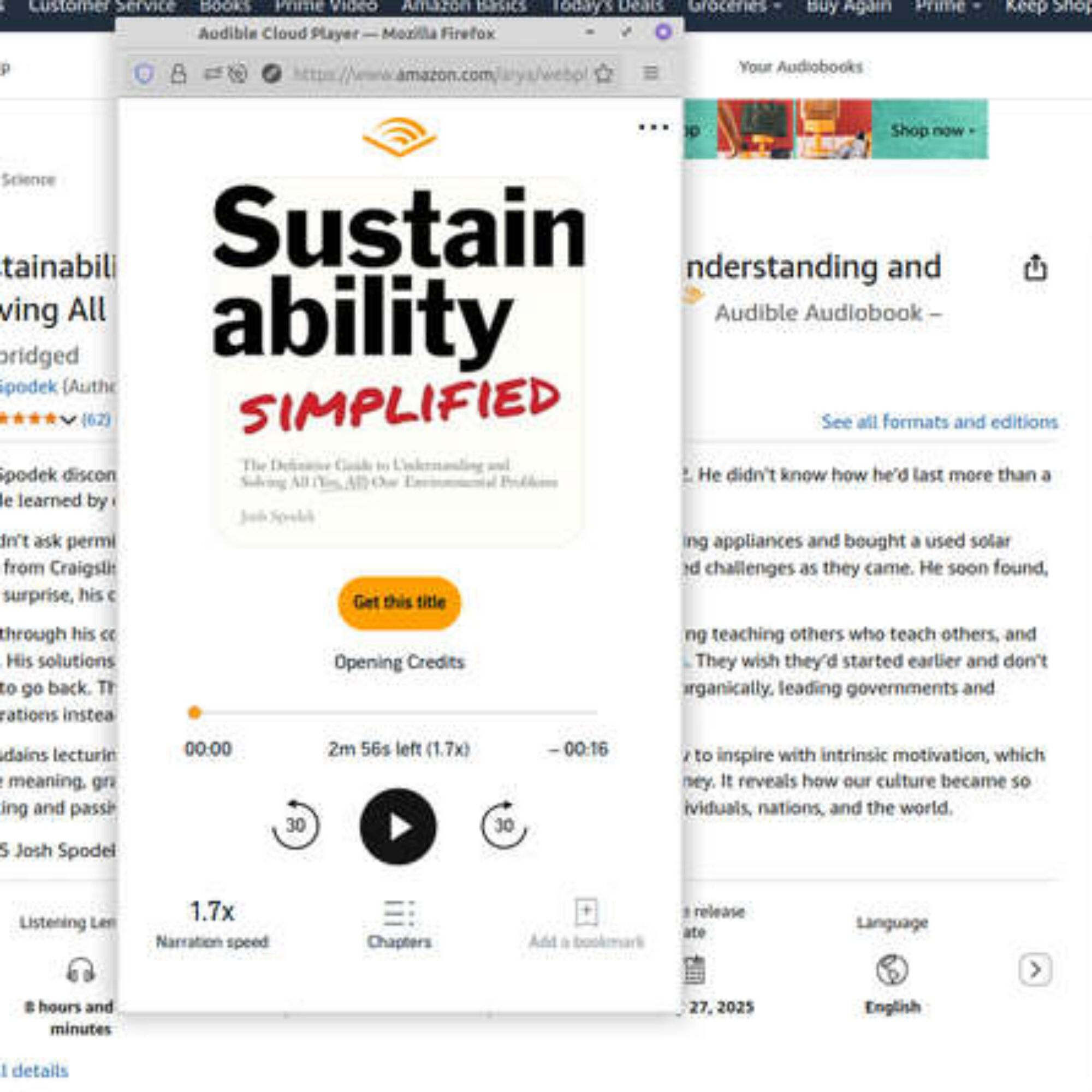 The audio book for Sustainability Simplified is on sale!