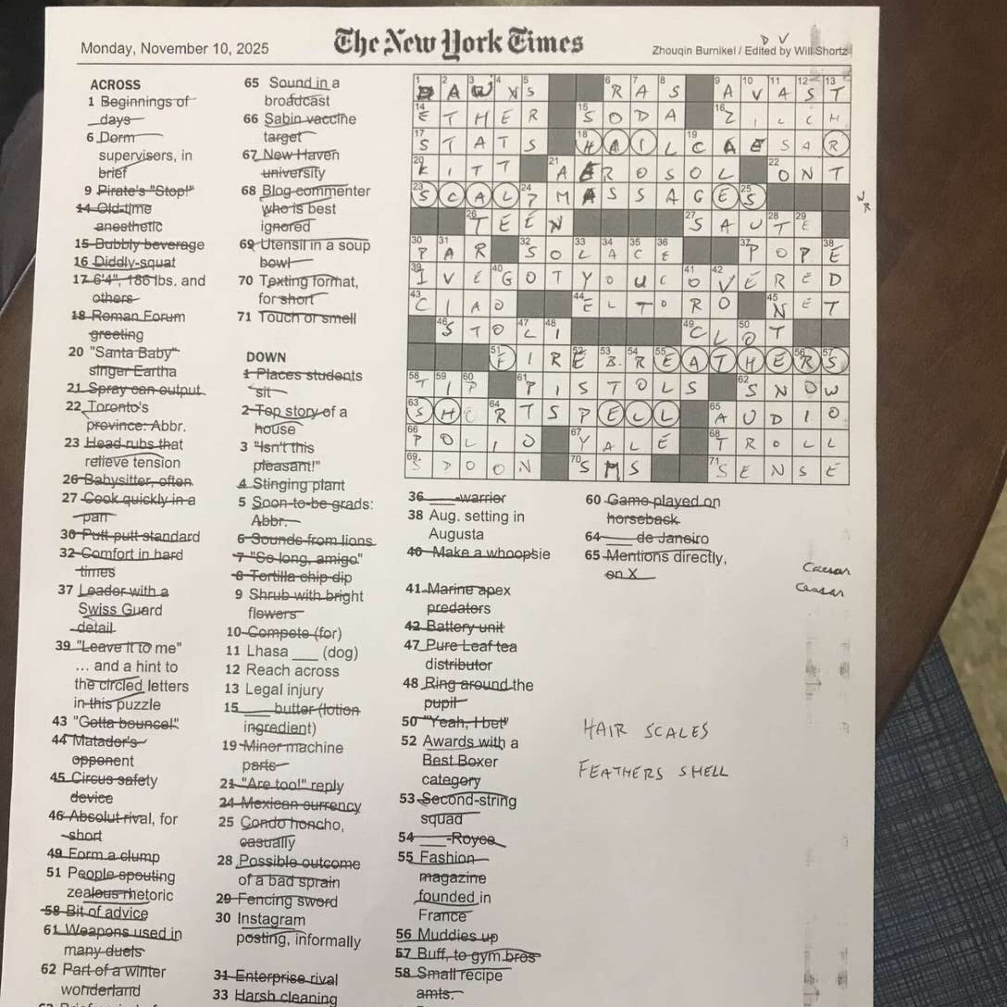 My first time doing a NY Times crossword puzzle