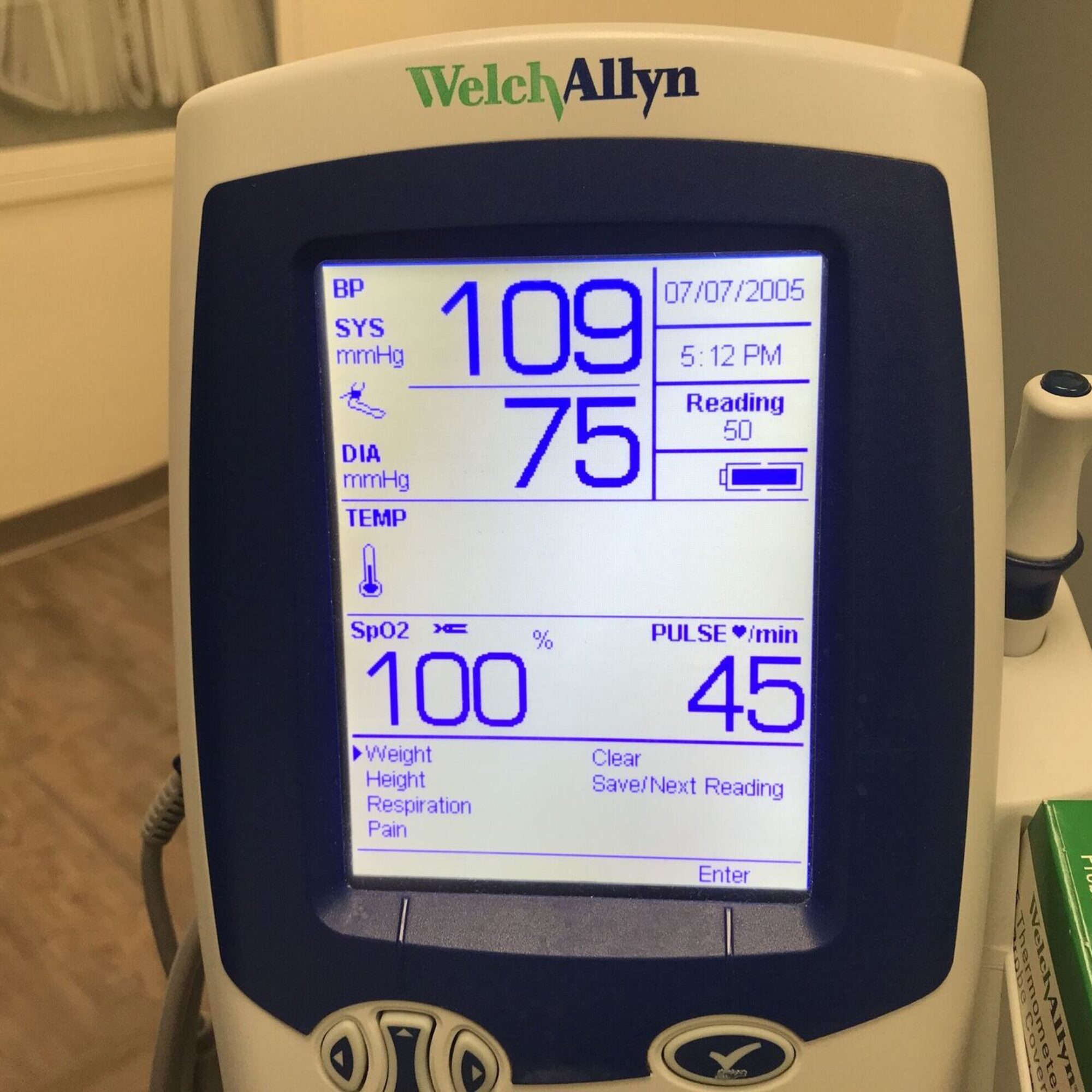 New resting pulse: 38 bpm