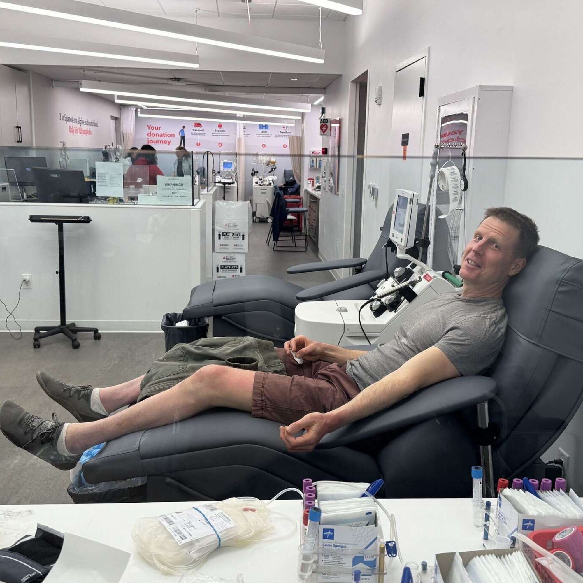 Donated blood for the first time in a while, courtesy Sebastian Junger’s post