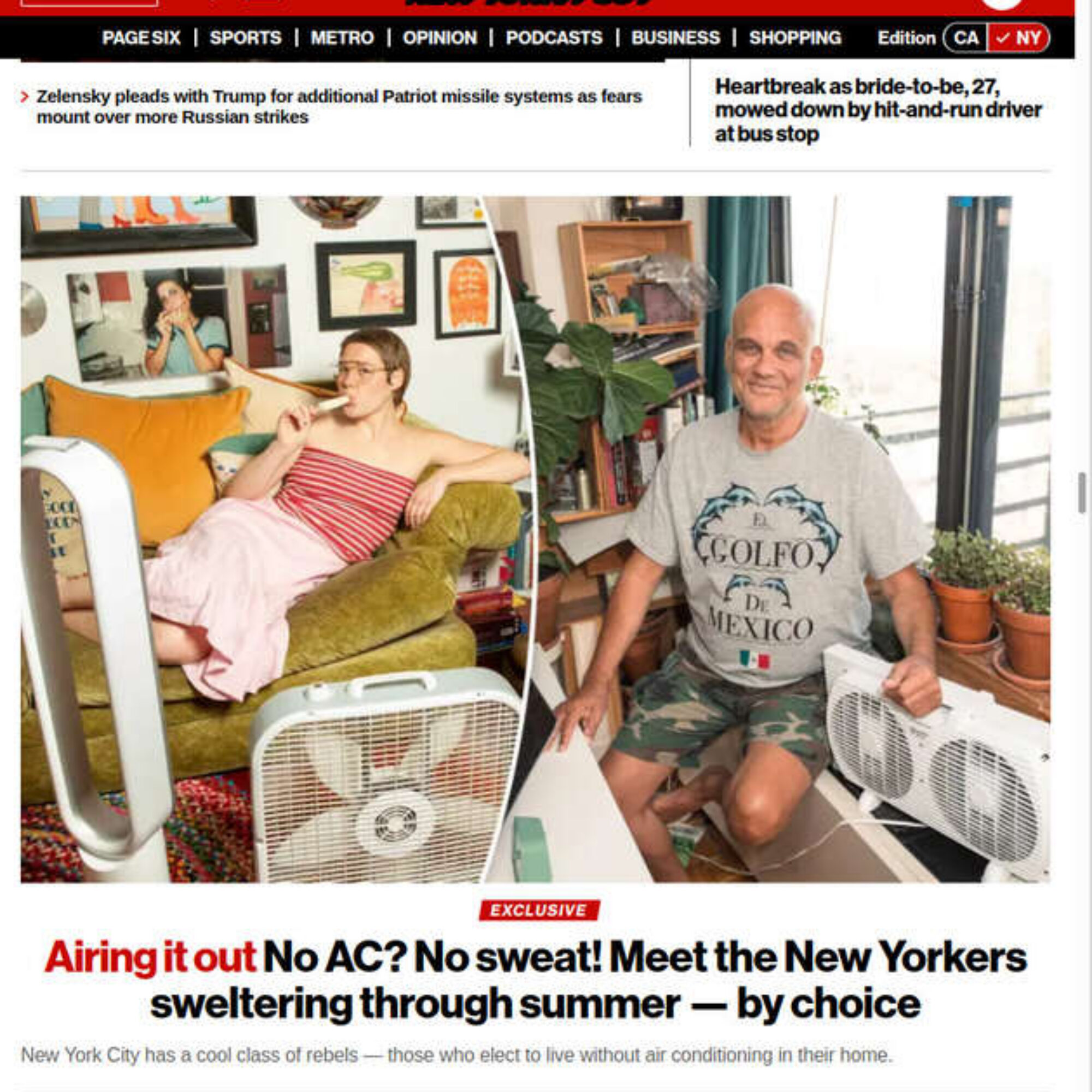 About the comments to yesterday’s NY Post article about not using air conditioning
