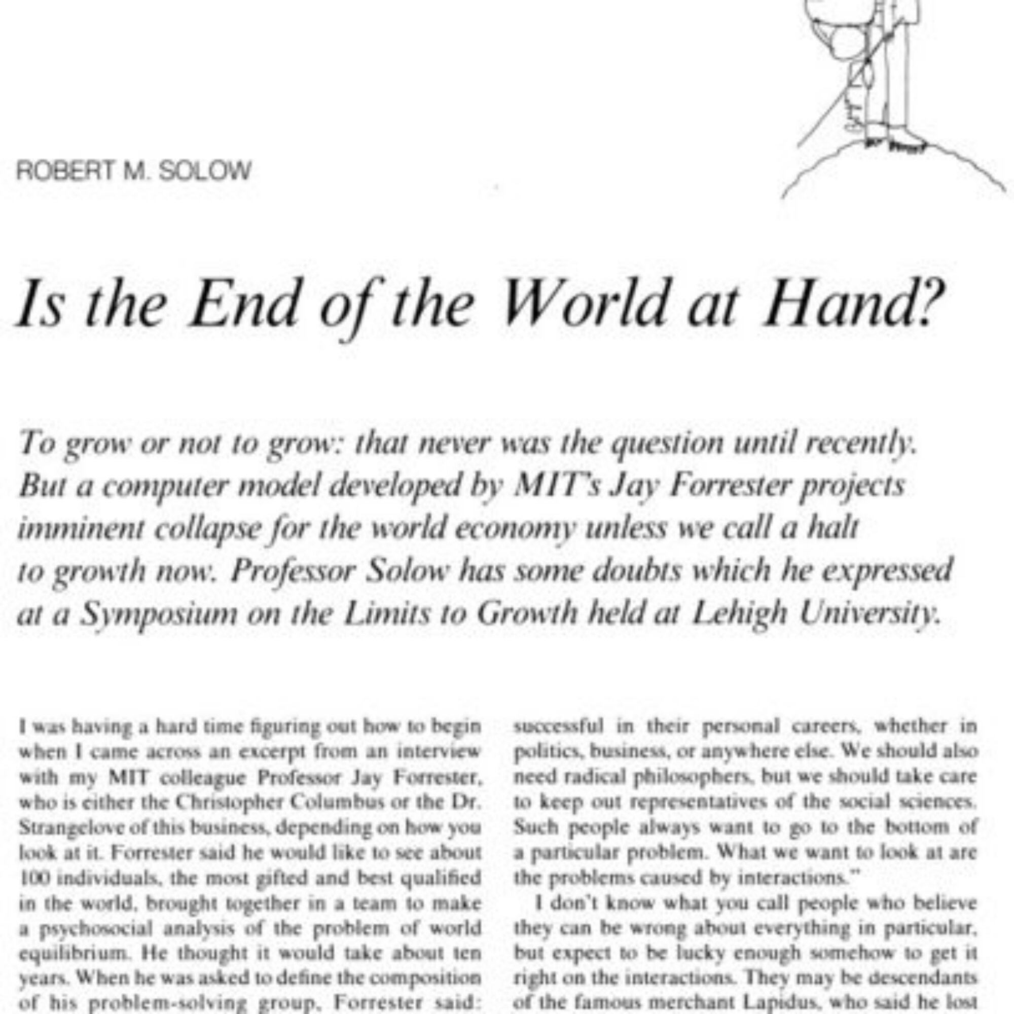 Finally, a critic of Limits to Growth who may have actually read the book