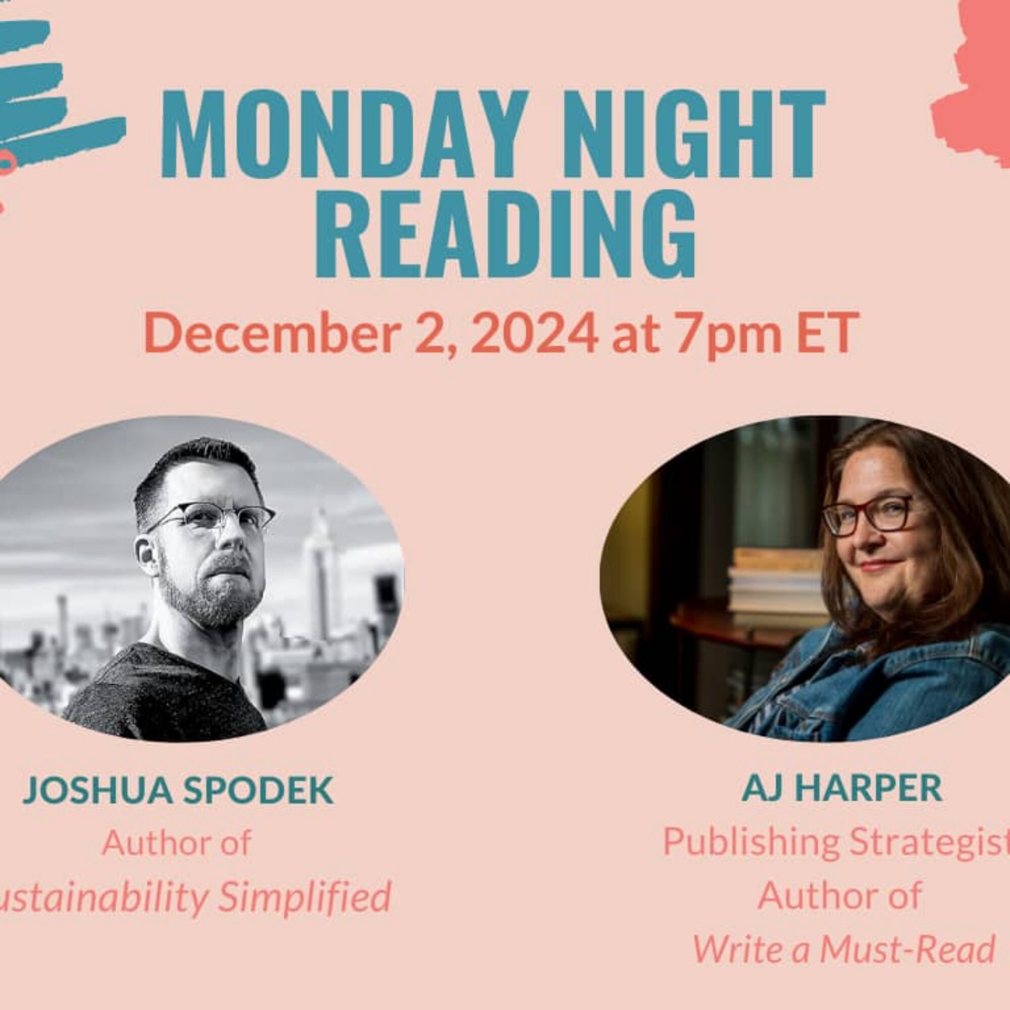 Come to my online book reading, THIS MONDAY 7pm eastern